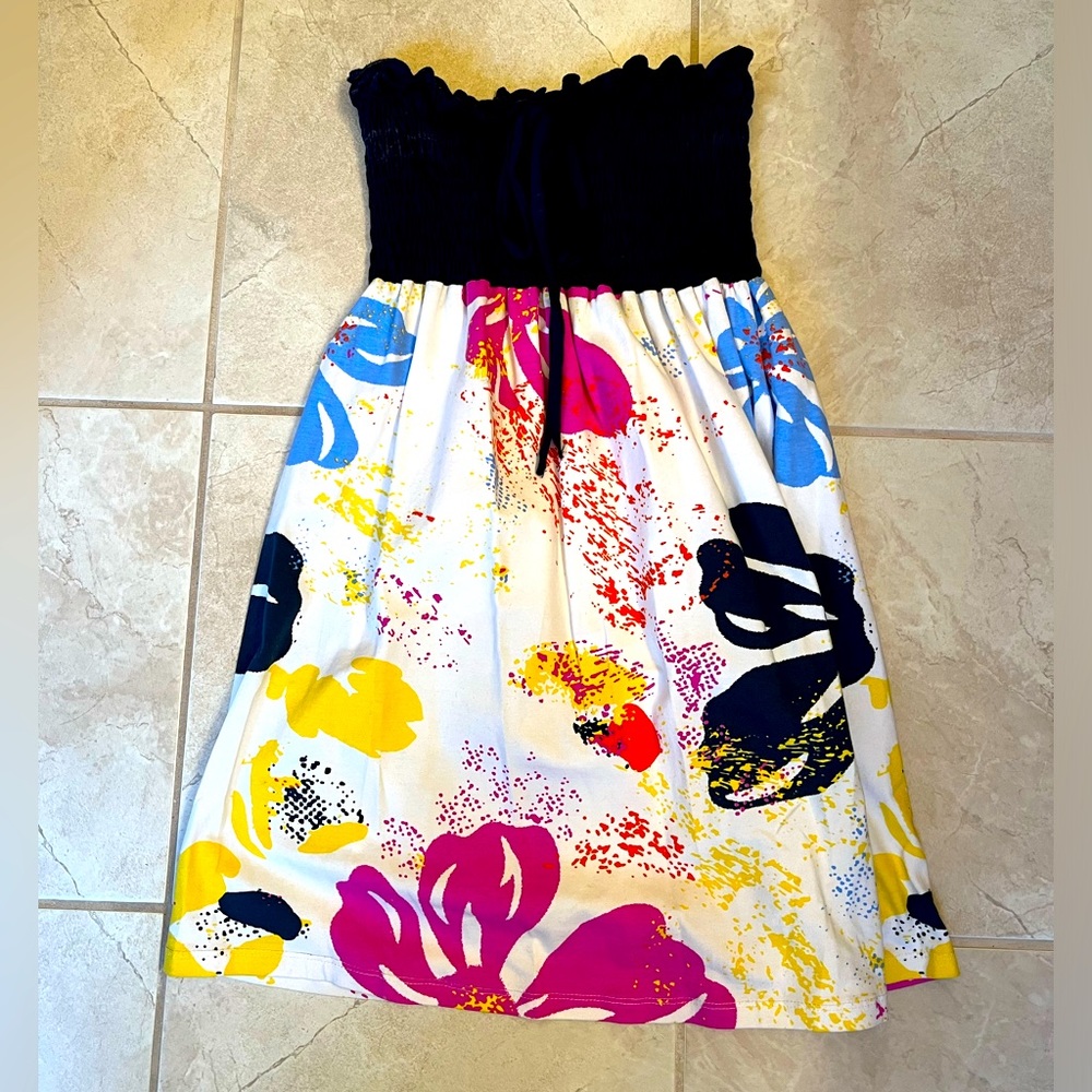 NO SIZE (fits like an XS/S) colorful sundress/ cover-up